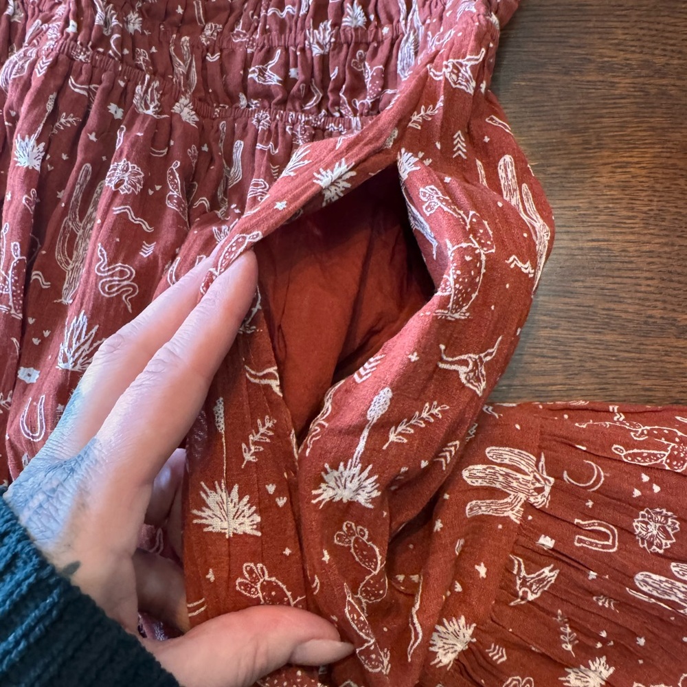 Rust Floral-Print Sundress - Picture 9 of 10